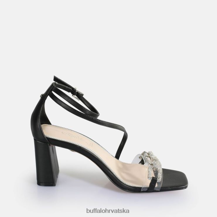 crno Buffalo travnja glam veganske sandale na petu |sandale TDD6T86